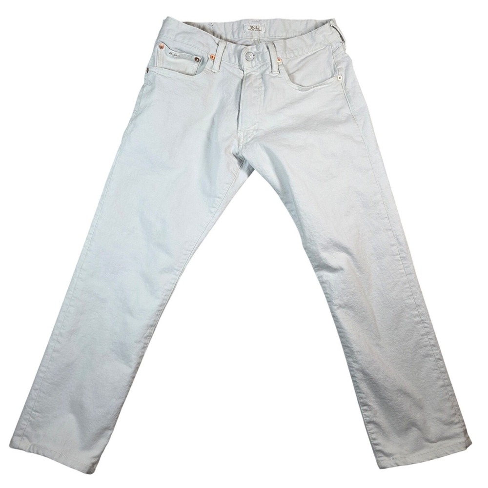 Polo Ralph Lauren Varick Slim Straight Jeans Mens 30x30 Off‎ White  Denim